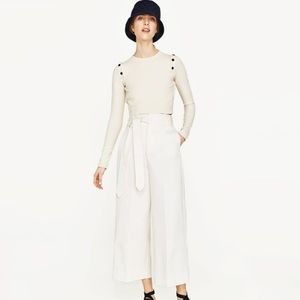 Zara Ribbed Top with Snaps, Size M